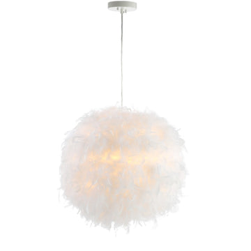 Stork 19" Feather Metal Adjustable LED Pendant - JONATHAN Y